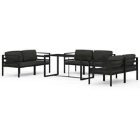 vidaXL Garten-Lounge-Set 7-tlg. anthrazit