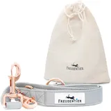 Freudentier Hochwertige Hundeleine aus veganem Leder - 2m, 3-fach verstellbar - Liebevoll in Holland hergestellt - Hyde Park Kollektion 2.0 (2m Länge / 20mm Breite)