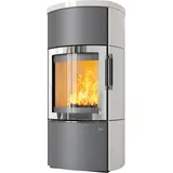 Kaminofen HARK 44-5.2 GT ECOplus 5 kW - Ofenkacheln: Creme-Weiß - Korpus: titan/verchromt