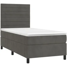 vidaXL Boxspringbett 100 x 200 cm Dunkelgrau