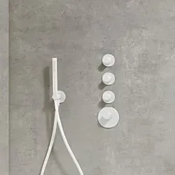Herzbach Deep White Fertigmontageset 23.523015.1.07 Thermostat-Modul, 4 Blenden rund, Griffe rund, weiß matt