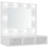 vidaXL Spiegelschrank mit LED Weiß 60x31,5x62 cm