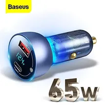 Baseus Car Charger Set Particular Digital Display PPS QC U+C (60W C+C Cable 1m) 45W Black TZCCKX-0G