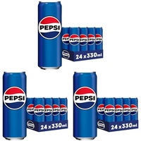 Pepsi Cola, Das Original von Pepsi, Koffeinhaltige Cola in der Dose, EINWEG Dose (24 x 0.33 l) (Verpackungsdesign kann abweichen) (Packung mit 3)