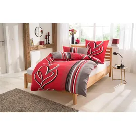 MY HOME Area Linon rot/grau 135 x 200 + 40 x 80 cm