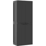 vidaXL Gartenschrank Schwarz 65x37x165 cm PP