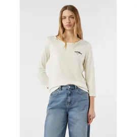 Comma, Jersey-T-Shirt mit 3/4-Ärmeln und Frontprint - creme - 42