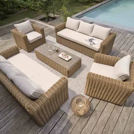Oviala Zanzibar Gartenlounge-Ecksofa 8-tlg. braun