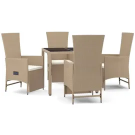 vidaXL Garten-Essgruppe 5-tlg. Beige
