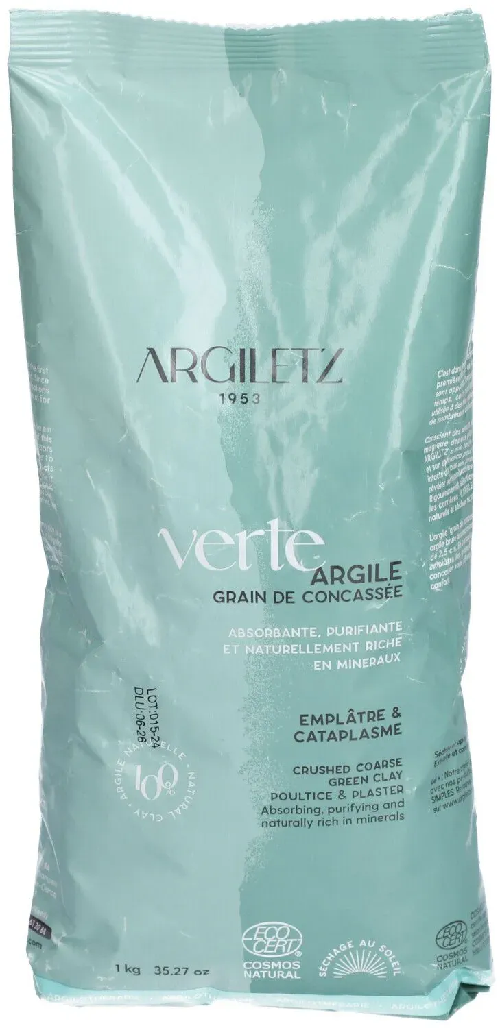ARGILETZ ARGILE VERTE GRAIN DE CONCASSÉE - Argile verte grain de concassée. - sac 1 kg 1000 g Poudre