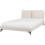 Beliani Polsterbett Beige Textil, 140x200 cm