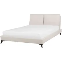 Beliani Polsterbett Beige Textil, 140x200 cm