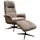 KAWOLA Relaxsessel SILVA Schaffell 77 x 106 x 77 cm Beige mit Hocker, drehbar