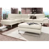 Calia Italia Ecksofa »Dave, italienisches Designsofa mit erstklassigem Sitzkomfort, L-Form«, mit tollen Lederbezügen weiß