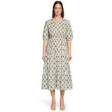 Cartoon Druckkleid Midi Blau/Grün 34