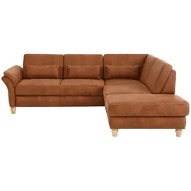 Home Affaire Ecksofa HOME AFFAIRE "Palace L-Form", braun (cognac), B:259cm H:89cm T:225cm, Struktur fein (100% Polyester);Struktur (100% Polyester);Luxus-Microfaser Lederoptik (100% Polyester), Sofas, Ecksofa, incl.