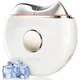 EMS Gua Sha Elektrisch, ANLAN Gesichtsmassagegerät Gegen Falten Blau Violett Rotlichtlampe Gesicht Kalt Wärme Massagegerät Gesicht 3 Intensitätsstufen Face Massager Anti Aging, Mittel