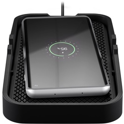 Goobay Kabelloses Kfz-Schnellladegerät 15 W, schwarz - Ladematte geeignet für Smartphones und Geräte mit Qi-Standard