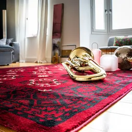 OBSESSION Teppich OBSESSION "My Ariana 881", rot, B:80cm H:9mm L:150cm, Polyester, Teppiche, Teppich, Kurzflor, Orient-Optik, Wohnzimmer, Schlafzimmer