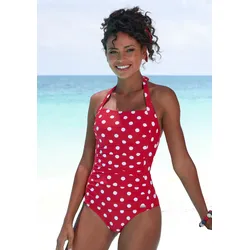 Badeanzug, im Punkte-Design mit Shaping-Effekt, Gr. 40 - N-Gr, hummer-weiß, , 41781515-40 N-Gr
