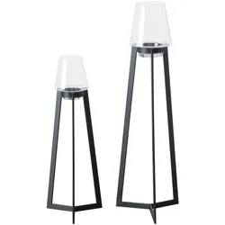 Boltze Windlicht Tulia, 2er-Set, Schwarz
