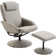 Homcom Relaxsessel Kunstleder 78 x 98 x 71 cm Grau mit Hocker