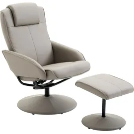 Homcom Relaxsessel Kunstleder 78 x 98 x 71 cm Grau mit Hocker