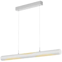 TRIO Leuchten LED Pendelleuchte, Dimmfunktion, LED fest integriert, Warmweiß bis Neutralweiß, Designer Lampe-n hängend, höhenverstellbar & dimmbar, 115cm, Weiß weiß Rund | 115 cm