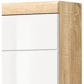 inn.furn Mambo Midischrank 74 x 141 x 31 cm Weiß/Silber