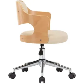 vidaXL Drehbarer Bürostuhl Kunstleder Creme
