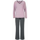 H.I.S. H.I.S Damen Pyjama rosa-anthrazit Gr.40/42