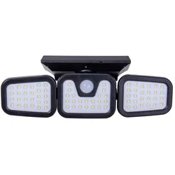 Solarleuchte Wandstrahler Außenlampe LED Bewegungsmelder einstellbar schwarz