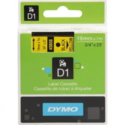 König Werbeanlagen DYMO-Schriftbandkassette, Schrift: schwarz, Grund: gelb, Breite 19mm, 7m