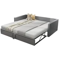 Ulife Bett Schlafsofa Polsterbett Ausziehbares Multifunktionsbett, 90/180*200 cm, mit Lattenrosten grau