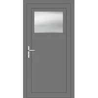 Aluminium Nebeneingangstür "DOROTHEA" 69 mm Graualuminium RAL 9007 innen öffnend DIN links