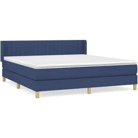 vidaXL Boxspringbett mit Matratze Blau 180x200 cm Stoff