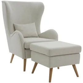 Home Affaire Sessel HOME AFFAIRE "Salla auch in Fellimitat und Feincord, viele Bezugsarten, Ohrensessel", beige (creme), B:78cm H:118cm T:94cm, Struktur fein (100% Polyester), Sessel, Sessel, wahlweise mit oder ohne Hocker; großer Sessel: Maße B/T/H: 78/94/118cm