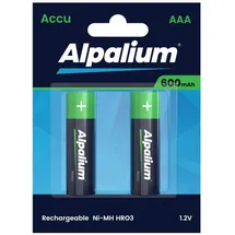 alpalium Akku Batterien AAA, 600 mAh, 2er Pack, Alpalium, sofort einsatzbereit