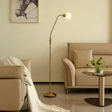LINDBY Stehlampe Elaina, messingfarben, 162cm, flexibel, E14