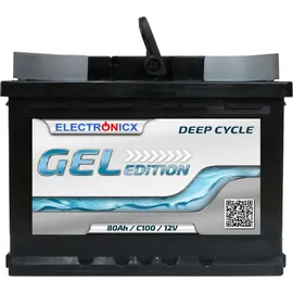 Electronicx Edition Gel Batterie 80 Ah 12V Wohnmobil Boot Versorgung