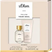 S. Oliver Follow Your Soul Women Set Eau de Toilette Natural Spray 30 ml &Gel 75