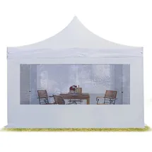 TOOLPORT Faltpavillon 4 x 4 m inkl. 4 Seitenteile weiß 582027