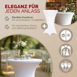 DEUBA Detex® Stehtischhusse Überzug 5er Set Ø80 Cm Ø Weiß