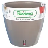 riviera system Übertopf RIVIERA Wasserauffangschale – Rund – Ø 36 x H 33 cm – Taupe