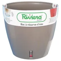 riviera system Übertopf RIVIERA Wasserauffangschale – Rund – Ø 36 x H 33 cm – Taupe