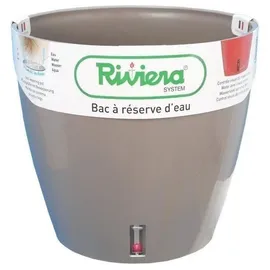 riviera system Übertopf RIVIERA Wasserauffangschale – Rund – Ø 36 x H 33 cm – Taupe