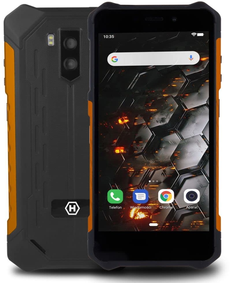 HAMMER Iron 3 LTE 5,5“ IPS Outdoor Handy, 4G, IP68 Robustes Militär Smartphone Wasserdicht Stoßfest Staubdicht, Mega-Akku 4400mAh, NFC, Octa-Core 2Ghz, Android 9, Dual SIM, 32GB/3GB, Dual SIM - Orange
