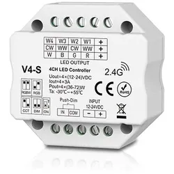 DOTLUX 4 in1 LED Funk-Empfänger/Dimmer für mehrfarbige LED-Streifen Fusion Technologie 4x 3A 12-24V