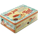 Nostalgic-Art Retro Vorratsdose Flach, 2,5 l, Tea & Cookies Together – Geschenk-Idee für Nostalgie-Fans, Blech-Dose mit Deckel, Vintage Design