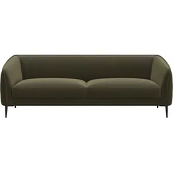 3-Sitzer FLEXLUX "Belle Designsofa, Couch, bequem durch Kaltschaum im Sitz", grün (moss grün), B:218cm H:74cm T:89cm, 100% Polyester, Sofas, Skandinavisches Design, In hochwertiger Verarbeitung